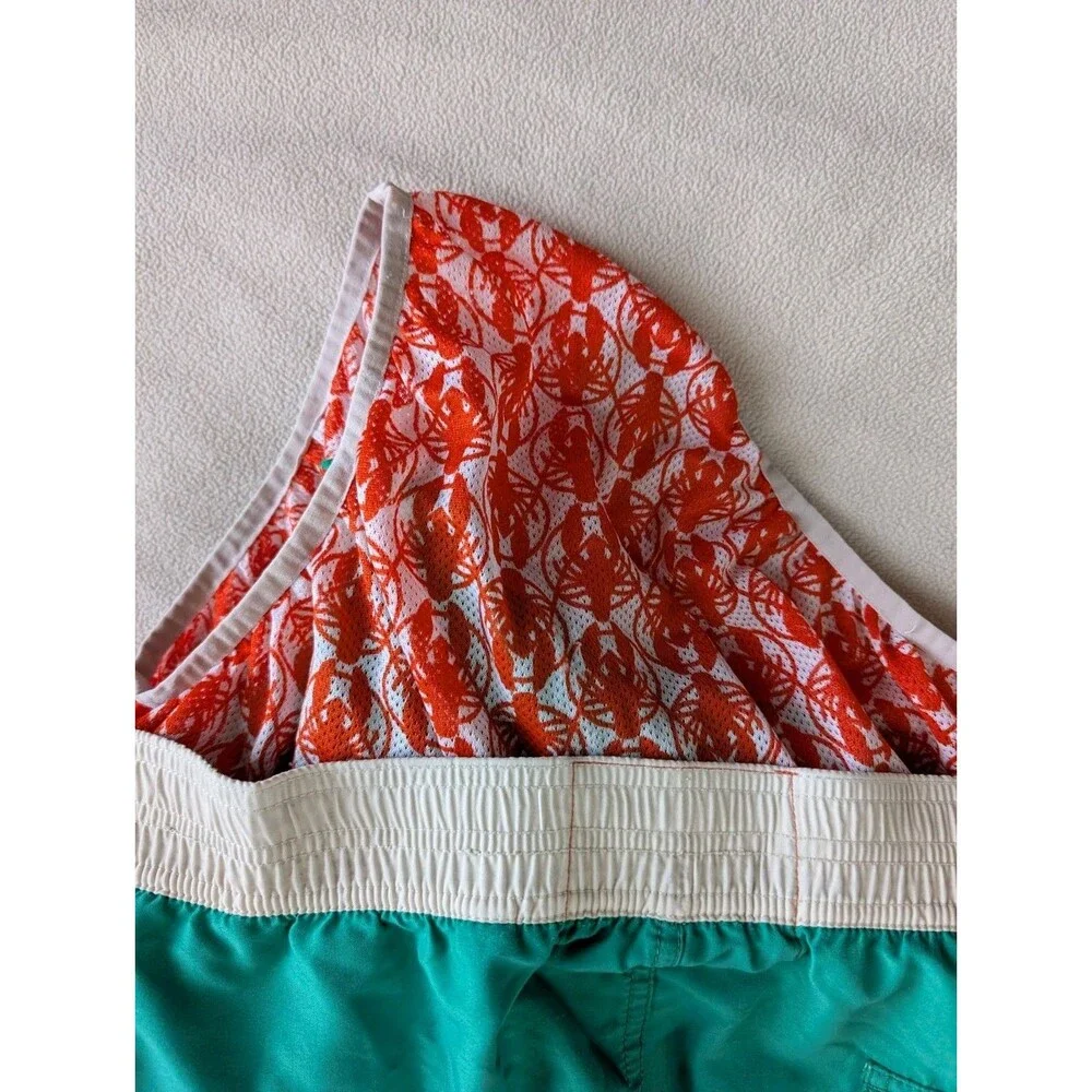 Ted Baker Swim Shorts Men's Sz 6 Lobster Board Trunks Green Summer Pool